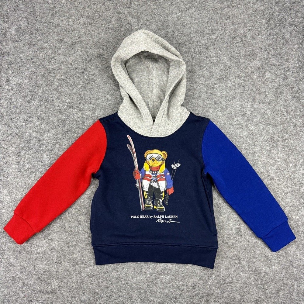 Polo Ralph Lauren Polo Bear Colorblock Hoodie Sweatshirt Kid Size 4T